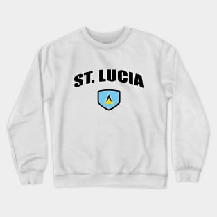 St Lucia National National Flag Shield Crewneck Sweatshirt